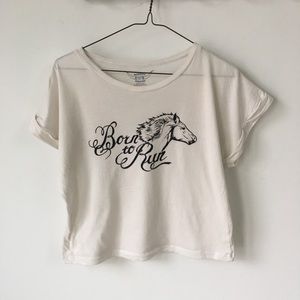 Mustang “Born To Run” Graphic Crop Tee Bandit